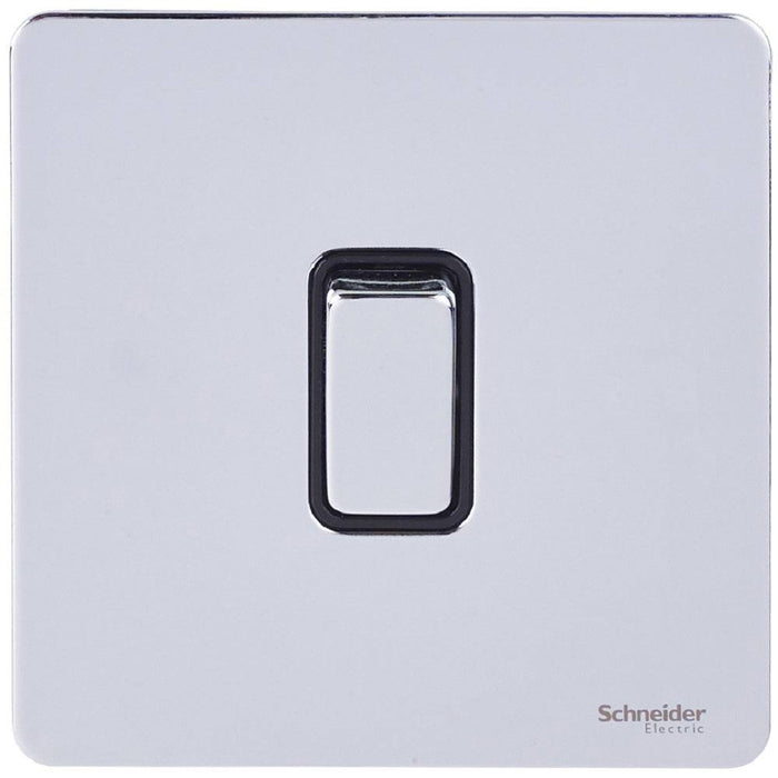 Schneider Ultimate Screwless Polished Chrome 1G 2W Light Switch GU1412BPC