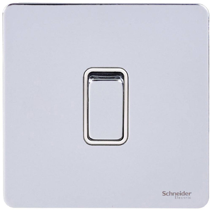 Schneider Ultimate Screwless Polished Chrome 1G 2W Light Switch GU1412WPC