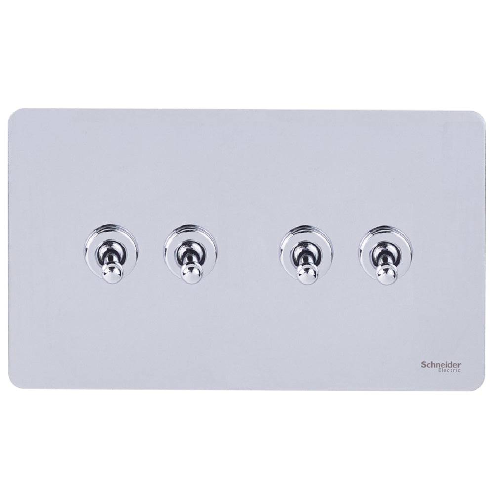 Schneider Ultimate Screwless Polished Chrome 4G Toggle Switch GU1442TPC ...
