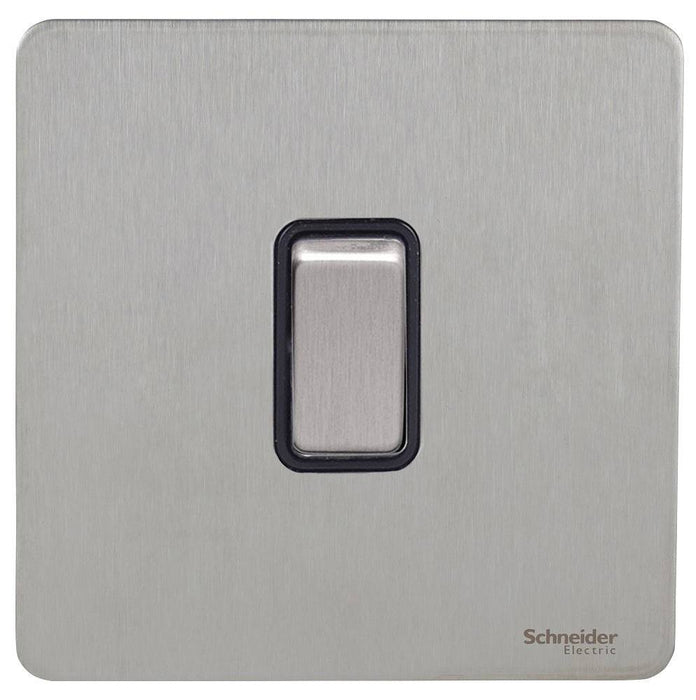 Schneider Ultimate Screwless Stainless Steel 1G 2W Light Switch GU1412BSS