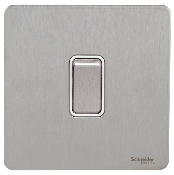 Schneider Ultimate Screwless Stainless Steel 1G 2W Light Switch GU1412WSS