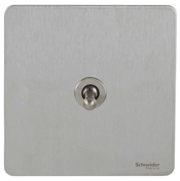 Schneider Ultimate Screwless Stainless Steel 1G Toggle Switch GU1412TSS