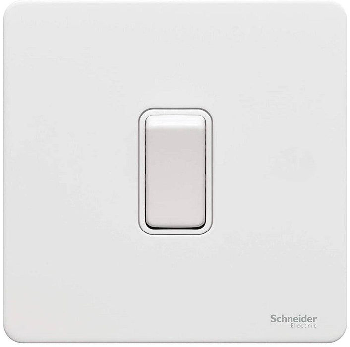 Schneider Ultimate Screwless White Metal 1G 2W Light Switch GU1412WPW