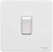Schneider Ultimate Screwless White Metal 1G 2W Light Switch GU1412WPW Available from RS Electrical Supplies