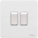 Schneider Ultimate Screwless White Metal 2G 2W Light Switch GU1422WPW Available from RS Electrical Supplies