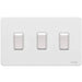 Schneider Ultimate Screwless White Metal 3G 2W Light Switch GU14322WPW Available from RS Electrical Supplies