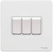 Schneider Ultimate Screwless White Metal 3G 2W Light Switch GU1432WPW Available from RS Electrical Supplies