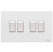 Schneider Ultimate Screwless White Metal 4G 2W Light Switch GU1442WPW Available from RS Electrical Supplies