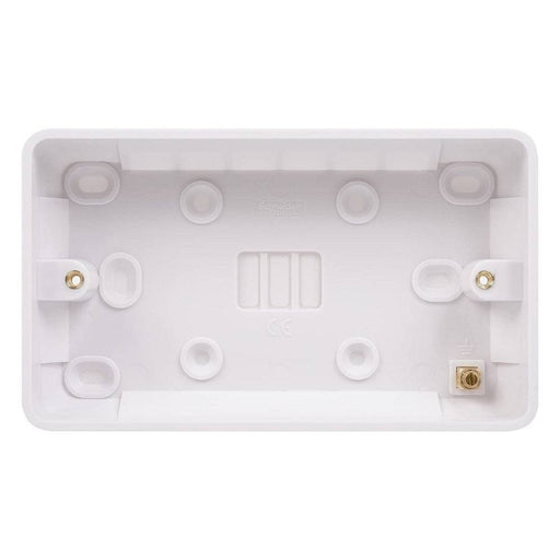 Schneider Lisse White 25mm Double Pattress GGBL9225S Available from RS Electrical Supplies