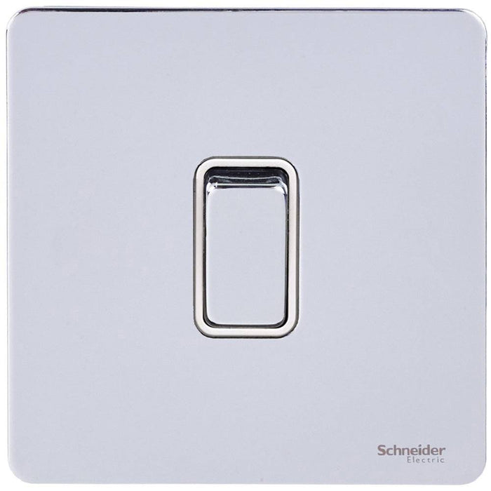 Schneider Ultimate Screwless Polished Chrome 1G Retractive Switch GU1412RWPC