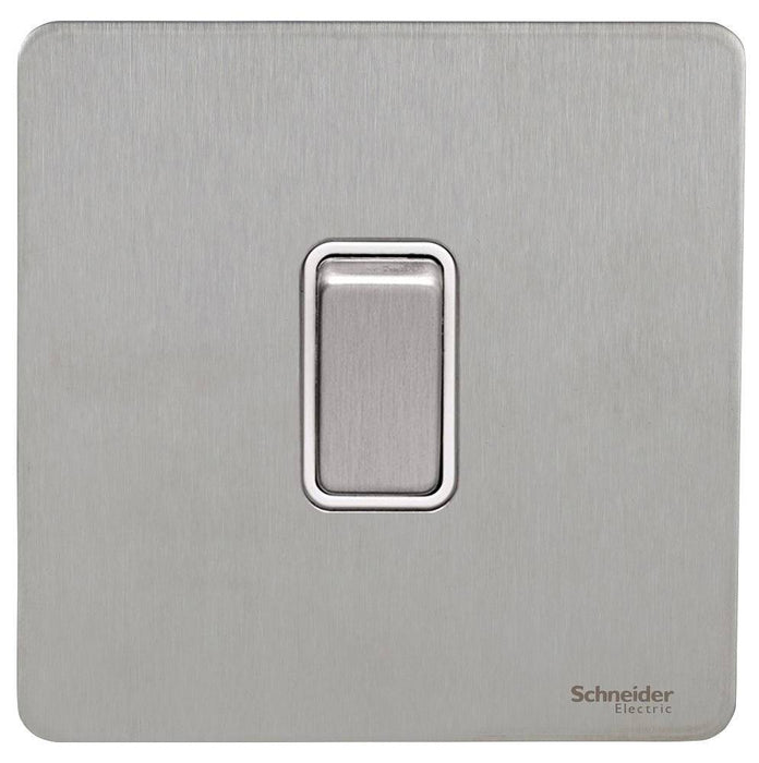 Schneider Ultimate Screwless Stainless Steel 1G Retractive Switch GU1412RWSS