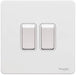 Schneider Ultimate Screwless White Metal 2G Retractive Switch GU1422RWPW Available from RS Electrical Supplies