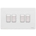 Schneider Ultimate Screwless White Metal 4G Retractive Switch GU1442RWPW Available from RS Electrical Supplies