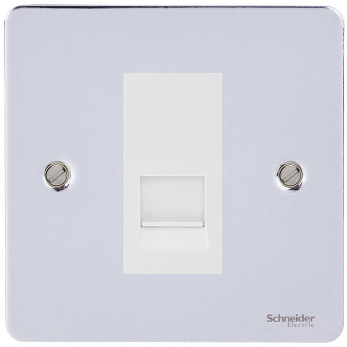 Schneider Ultimate Flat Plate Polished Chrome RJ11 Data Outlet GU7251MWPC
