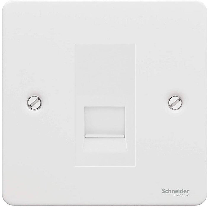 Schneider Ultimate Flat Plate White Metal RJ11 Data Outlet GU7251MWPW