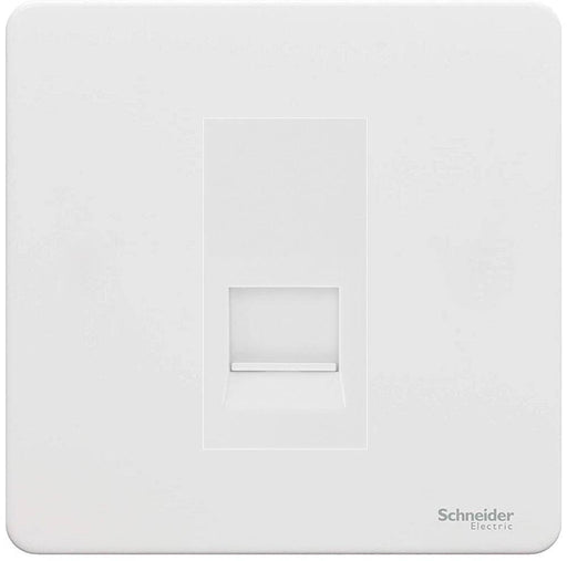 Schneider Ultimate Screwless White Metal RJ11 Data Outlet GU7451MWPW Available from RS Electrical Supplies