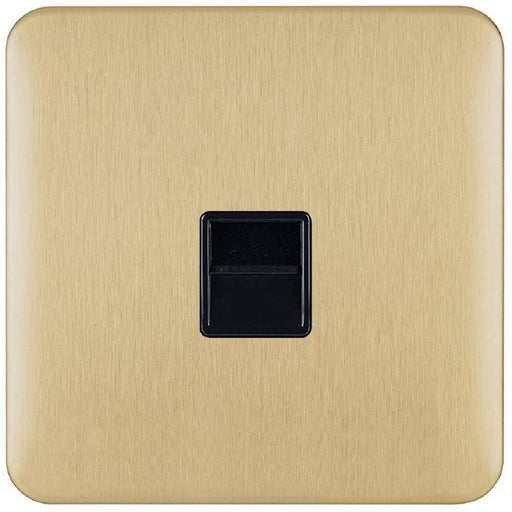 Schneider Lisse Deco Satin Brass RJ12 Data Outlet GGBL7051BSBSAvailable from RS Electrical Supplies