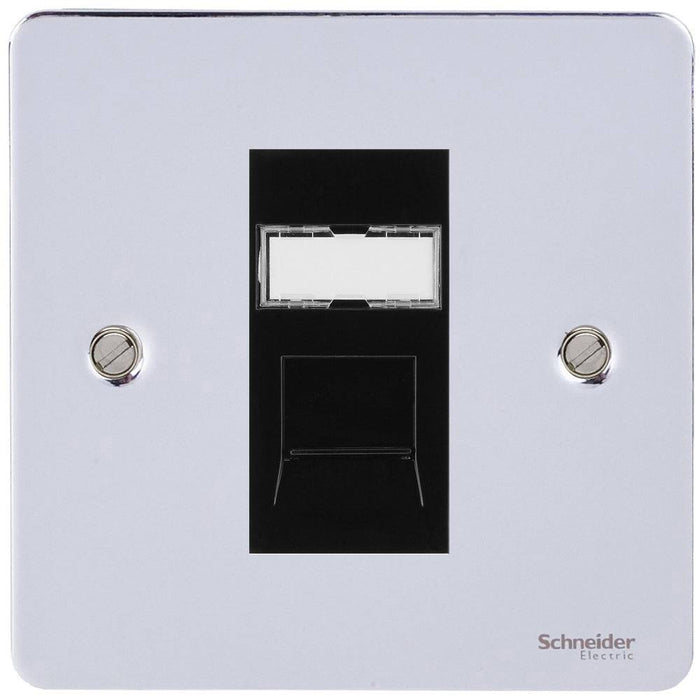 Schneider Ultimate Flat Plate Polished Chrome RJ45 Cat6A Data Outlet GU7271C6AMBPC
