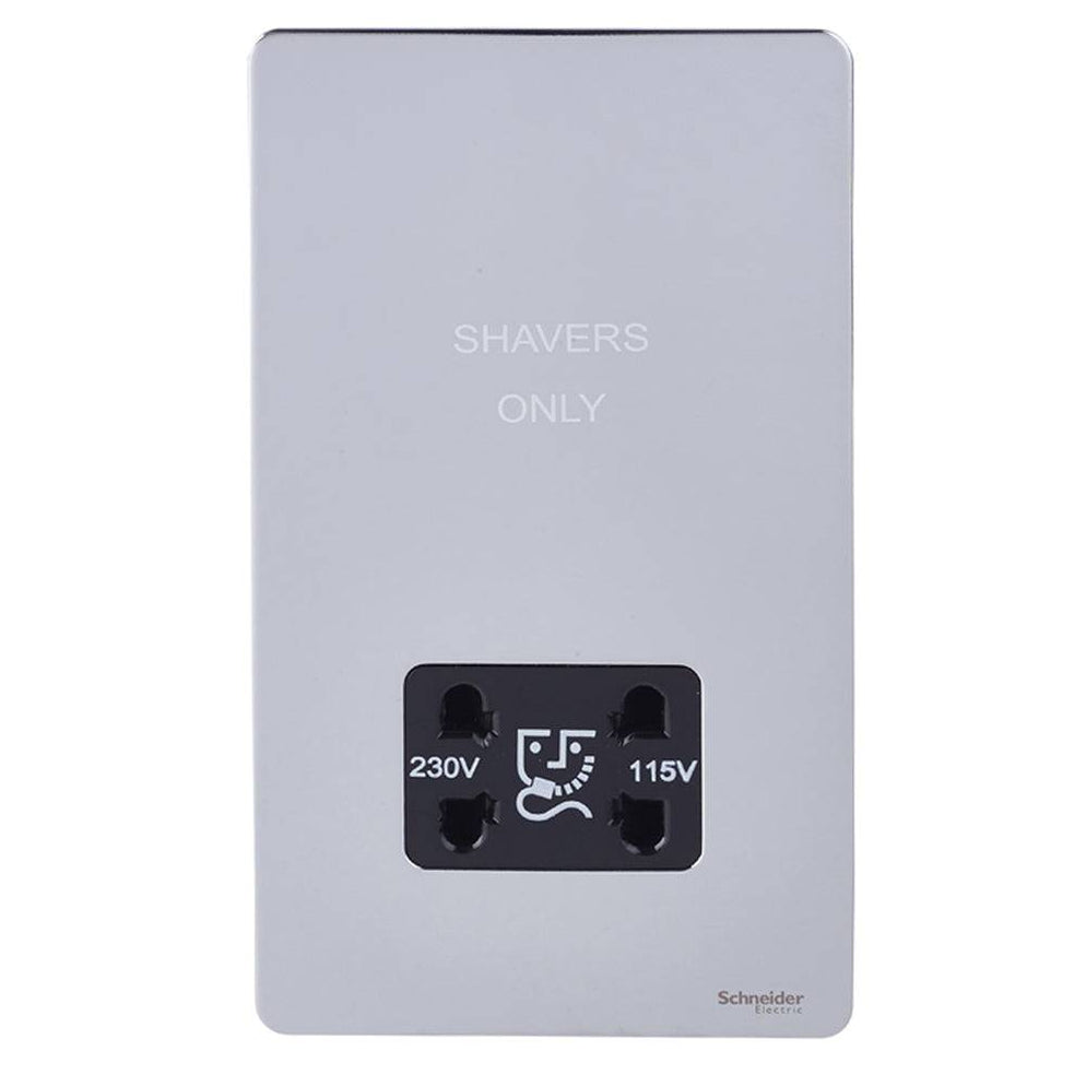 Schneider Ultimate Screwless Polished Chrome Shaver Socket GU7490BPC