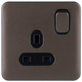 Schneider Lisse Deco Mocha Bronze 13A DP Single Socket GGBL3010DBMB