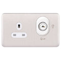 Schneider Lisse Deco Stainless Steel 13A Single DP Lockable Socket GGBL3060LWSSAvailable from RS Electrical 