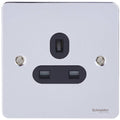 Schneider Ultimate Flat Plate Polished Chrome 13A Single Unswitched Socket GU3250BPCAvailable from RS Electrical Supplies