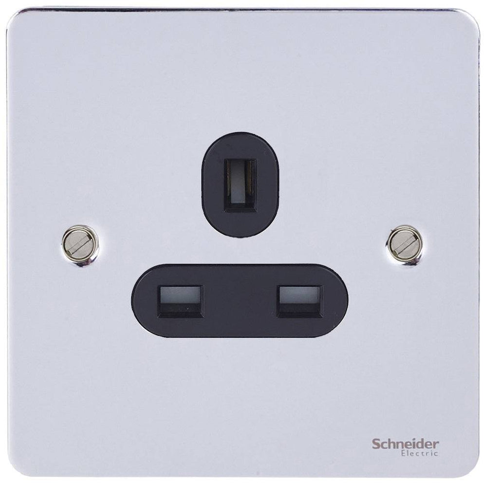 Schneider Ultimate Flat Plate Polished Chrome 13A Single Unswitched ...