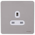 Schneider Ultimate Screwless Pearl Nickel 13A Single Socket GU3450WPNAvailable from RS Electrical
