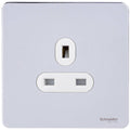 Schneider Ultimate Screwless Polished Chrome 13A Single Socket GU3450WPCAvailable from RS Electrical Supplies