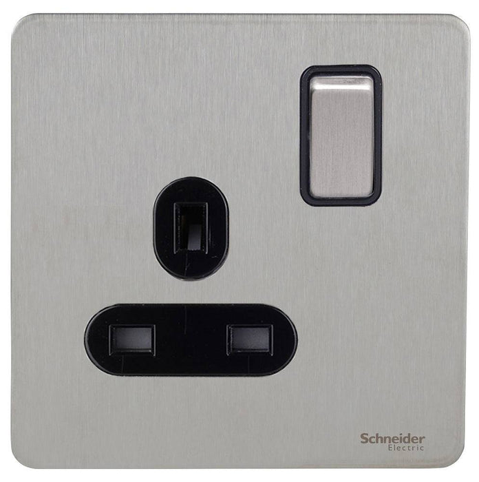 Schneider Ultimate Screwless Stainless Steel 13A Single Socket GU3410BSS