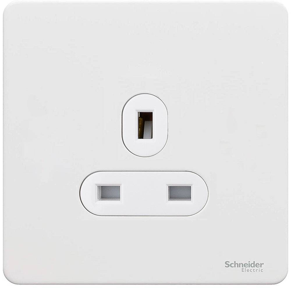 Schneider Ultimate Screwless White Metal 13A Single Socket GU3450WPW