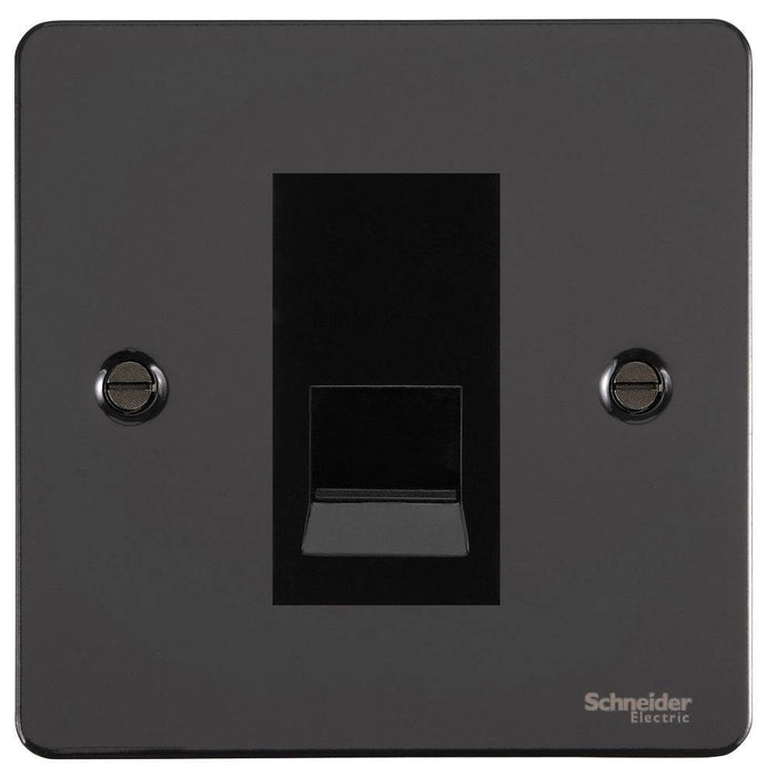 Schneider Ultimate Flat Plate Black Nickel Master Telephone Socket GU7261MBBN