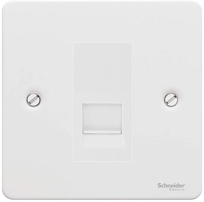Schneider Ultimate Flat Plate White Metal Master Telephone Socket GU7261MWPW