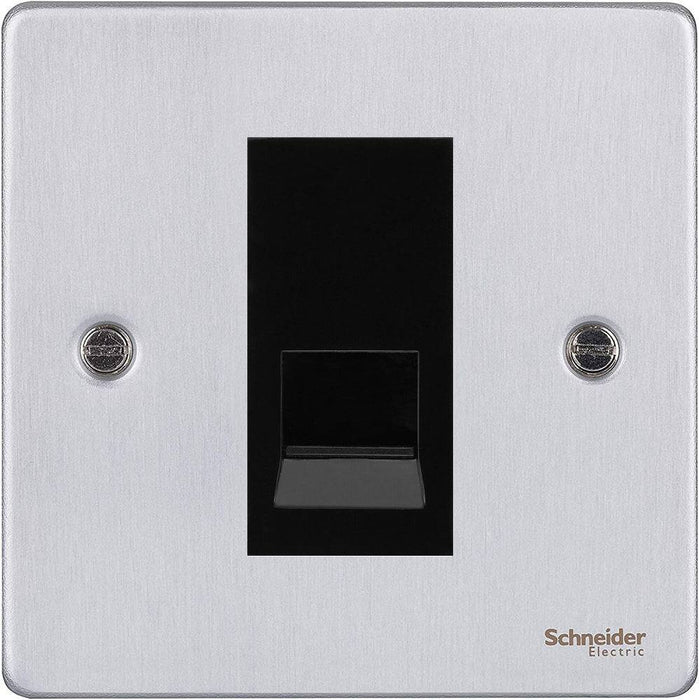 Schneider Ultimate Low Profile Brushed Chrome Master Telephone Socket GU7561MBBC