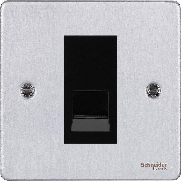 Schneider Ultimate Low Profile Brushed Chrome Secondary Telephone Socket GU7562MBBC