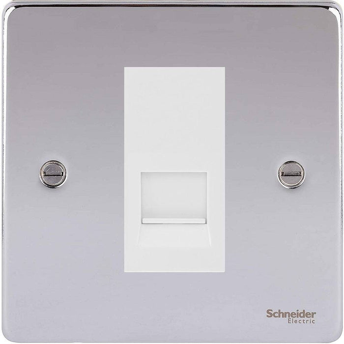 Schneider Ultimate Low Profile Polished Chrome Secondary Telephone Socket GU7562MWPC