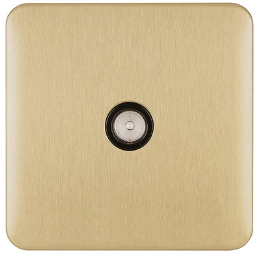Schneider Lisse Deco Satin Brass Co-axial Socket GGBL7010BSBAvailable from RS Electrical Supplies