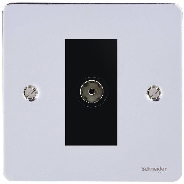 Schneider Ultimate Flat Plate Polished Chrome Co-axial Socket GU7210MBPC