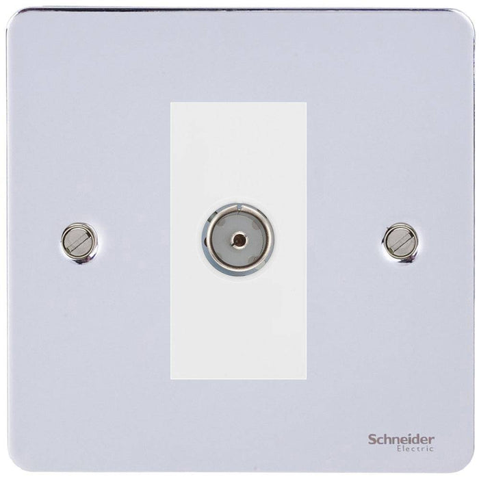Schneider Ultimate Flat Plate Polished Chrome Co-axial Socket GU7210MWPC
