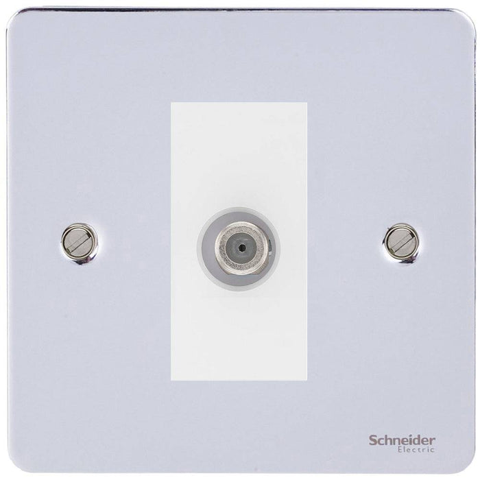 Schneider Ultimate Flat Plate Polished Chrome Satellite Socket GU7230MWPC