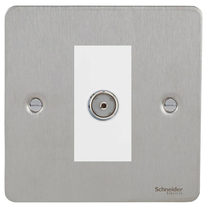 Schneider Ultimate Flat Plate Stainless Steel Co-axial Socket GU7210MWSS