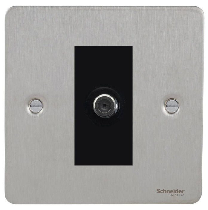 Schneider Ultimate Flat Plate Stainless Steel Satellite Socket GU7230MBSS