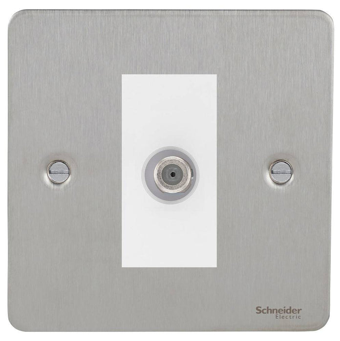 Schneider Ultimate Flat Plate Stainless Steel Satellite Socket GU7230MWSS
