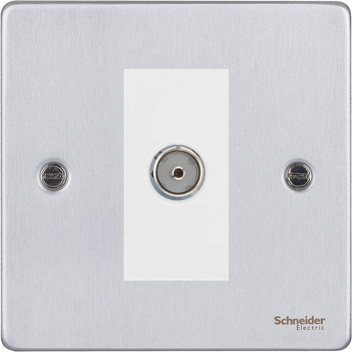 Schneider Ultimate Low Profile Brushed Chrome Co-axial Socket GU7510MWBC
