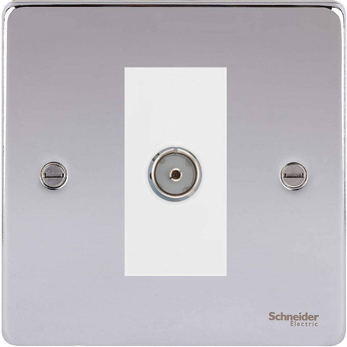 Schneider Ultimate Low Profile Polished Chrome Co-axial Socket GU7510MWPC