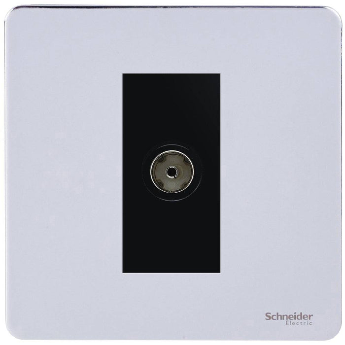 Schneider Ultimate Screwless Polished Chrome Co-axial Socket GU7410MBPC