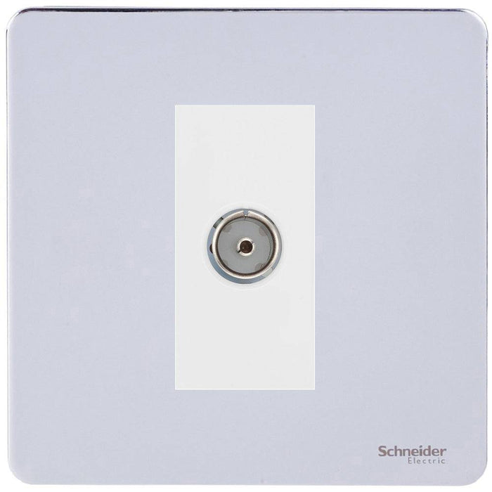 Schneider Ultimate Screwless Polished Chrome Co-axial Socket GU7410MWPC