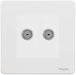 Schneider Ultimate Screwless White Metal Double Co-axial Socket GU7420MWPW Available from RS Electrical Supplies