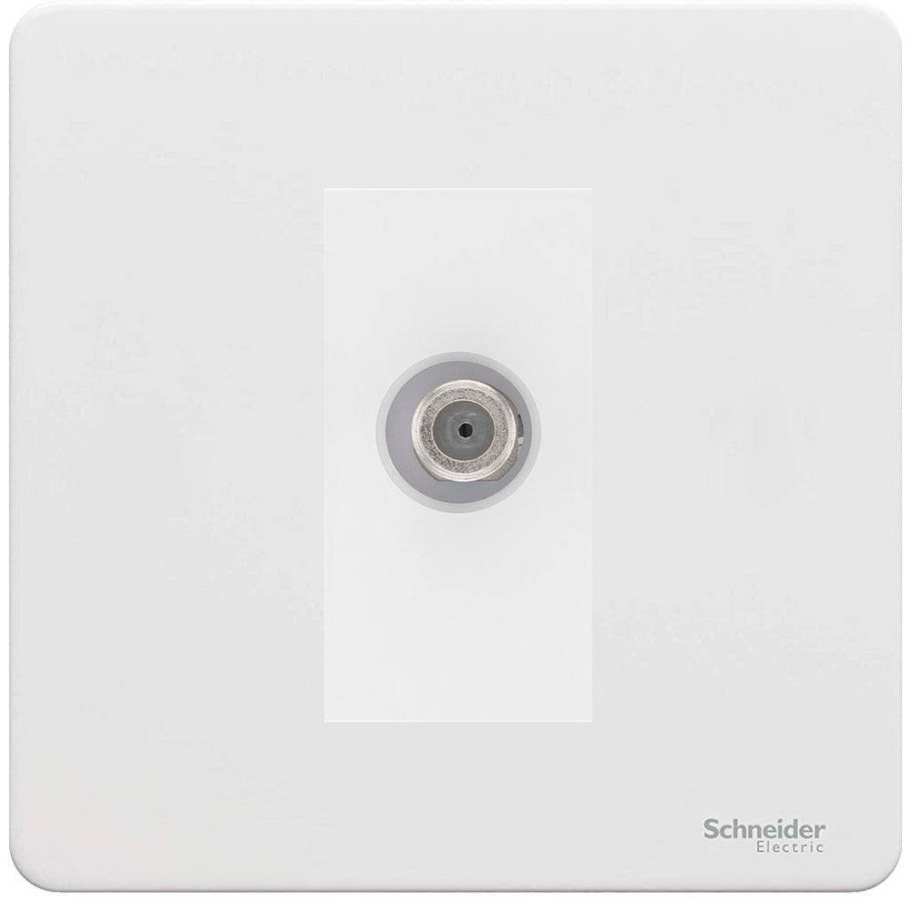 Schneider Ultimate Screwless White Metal Satellite Socket GU7430MWPW