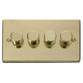 Click Deco Polished Brass 4 Gang 2 Way Dimmer Switch VPBR154